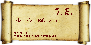 Törő Rózsa névjegykártya