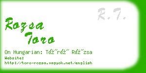 rozsa toro business card